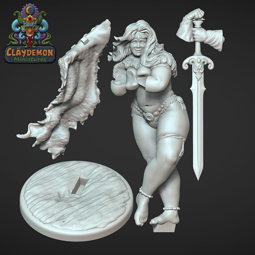 Tana the Adventurer Woman Miniature - by Claydemon Miniatures