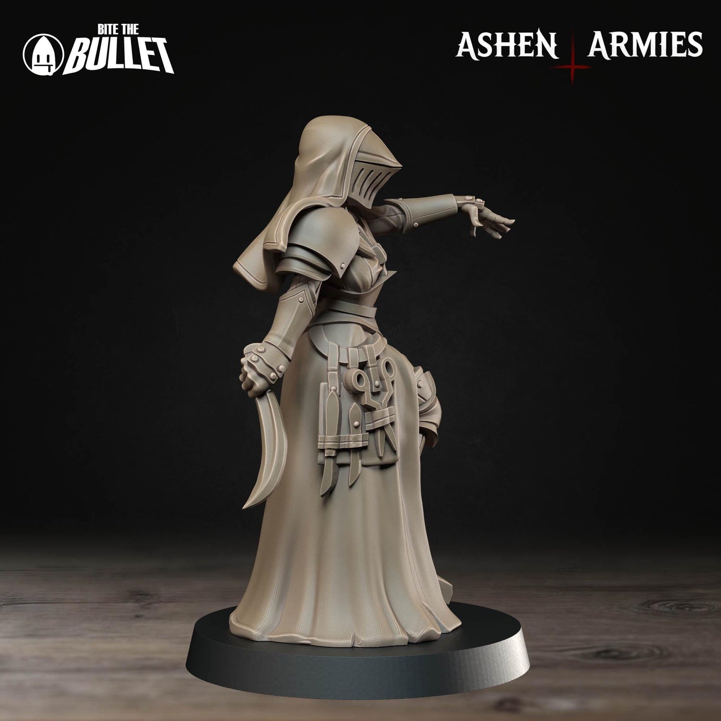 Sanctified Legion Remedios the Combat Medic Miniature - Ashen Armies by Bite the Bullet