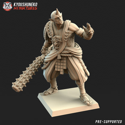Japanese Sohei Monk Oni Miniature - by Kyoushuneko Miniatures