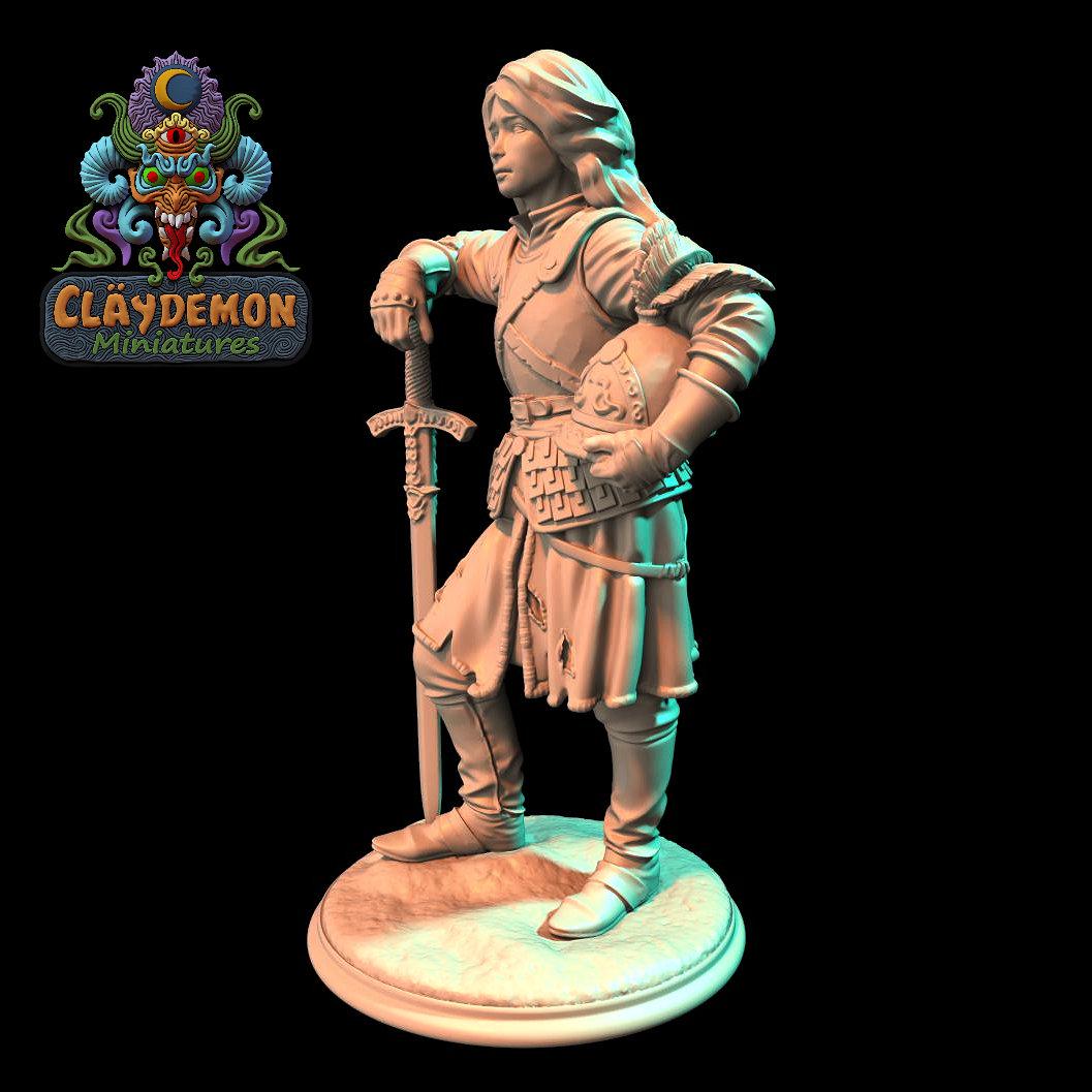 Maerwyn the Mercenary Miniature - by Claydemon Miniatures