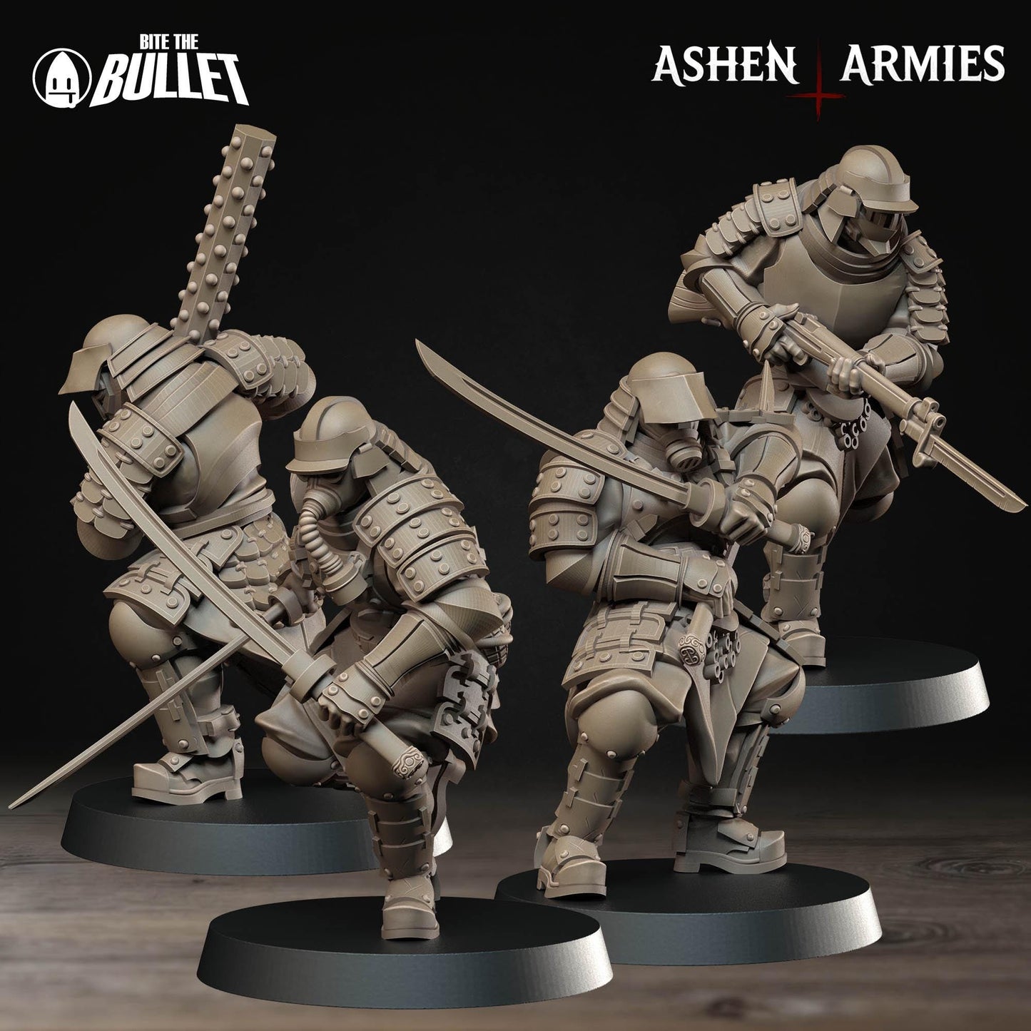 Holy Shogunate Shocktroopers Miniatures - Ashen Armies by Bite the Bullet