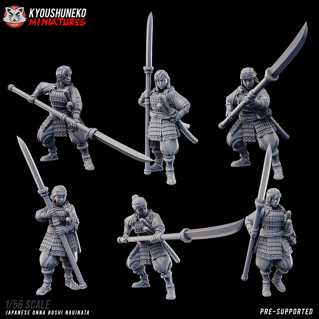 Japanese Onna Bushi Naginata Miniatures - by Kyoushuneko Miniatures