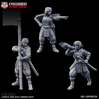 Japanese Onna Bushi Command Group Miniatures - by Kyoushuneko Miniatures