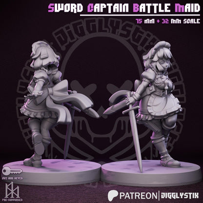 Sword Captain Battle Maid Miniature - by Jigglystix