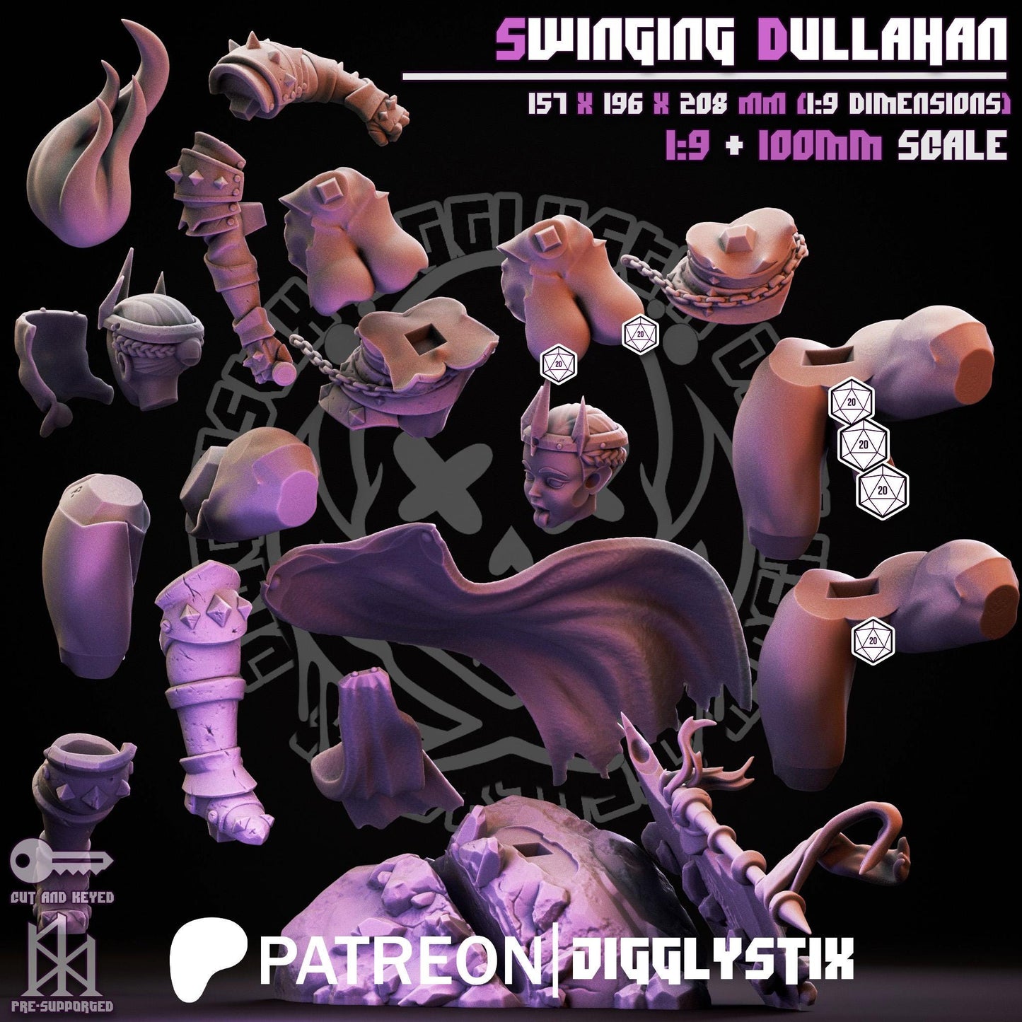 Swinging Dullahan Miniature - by Jigglystix
