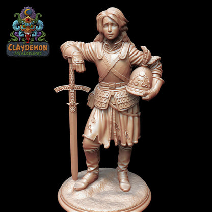 Maerwyn the Mercenary Miniature - by Claydemon Miniatures