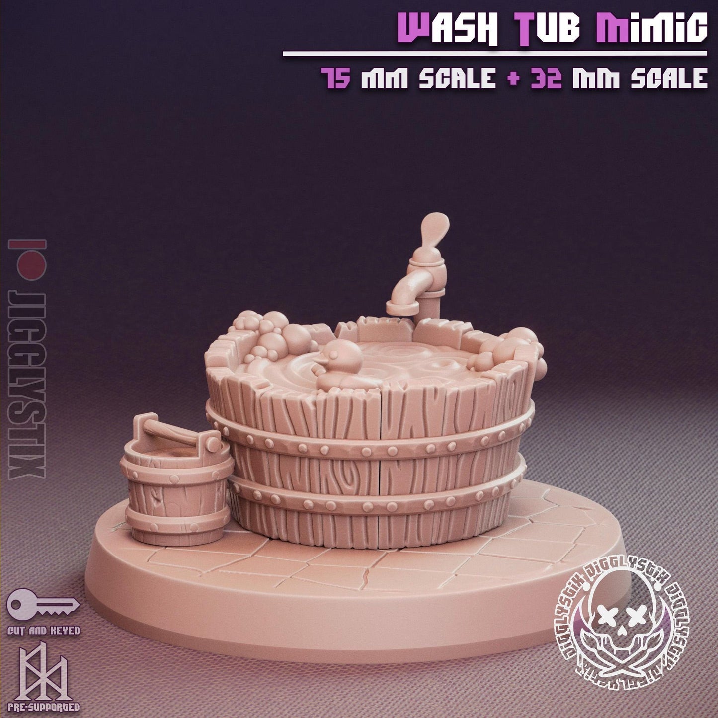 Wash Tub Mimic Miniature - by Jigglystix