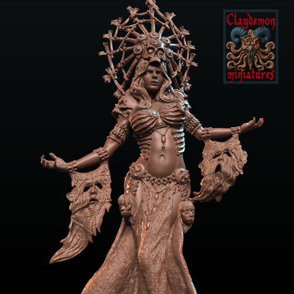 Necromancer Queen Diorama Miniature - by Claydemon Miniatures