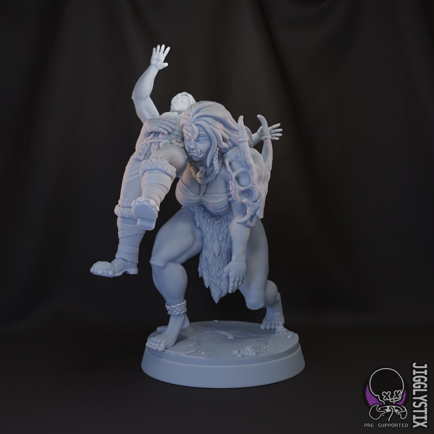 Fem Orc Abduction Miniature - by Jigglystix