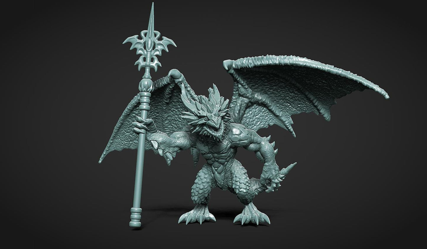 Immuros the Dragonkin Wizard Miniature - by Claydemon Miniatures