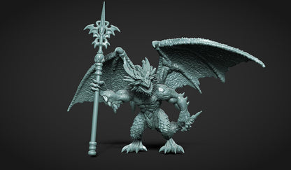 Immuros the Dragonkin Wizard Miniature - by Claydemon Miniatures
