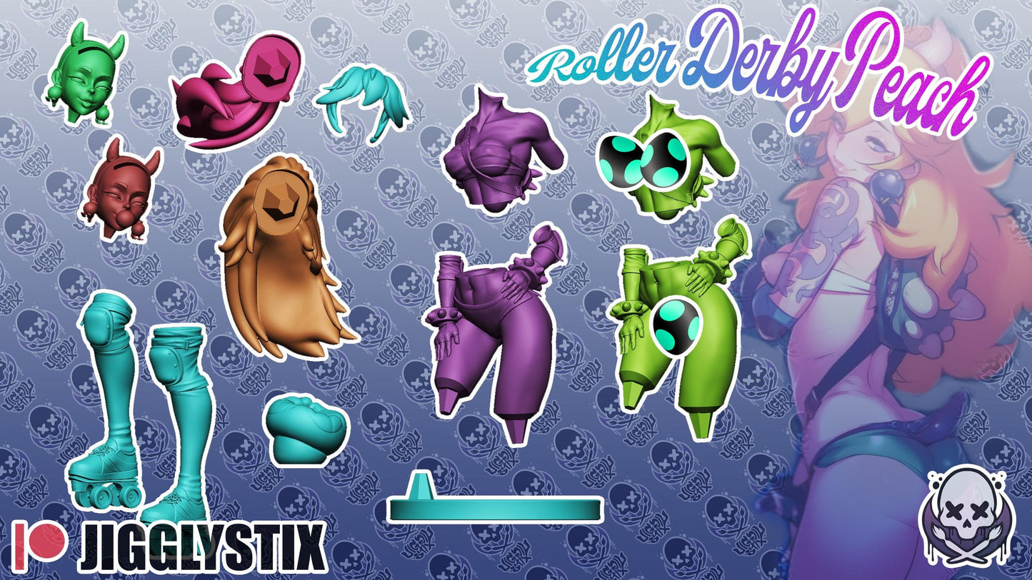 Roller Derby Peach Miniature - by Jigglystix
