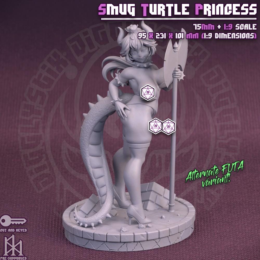 Smug Turtle Princess Miniature - by Jigglystix