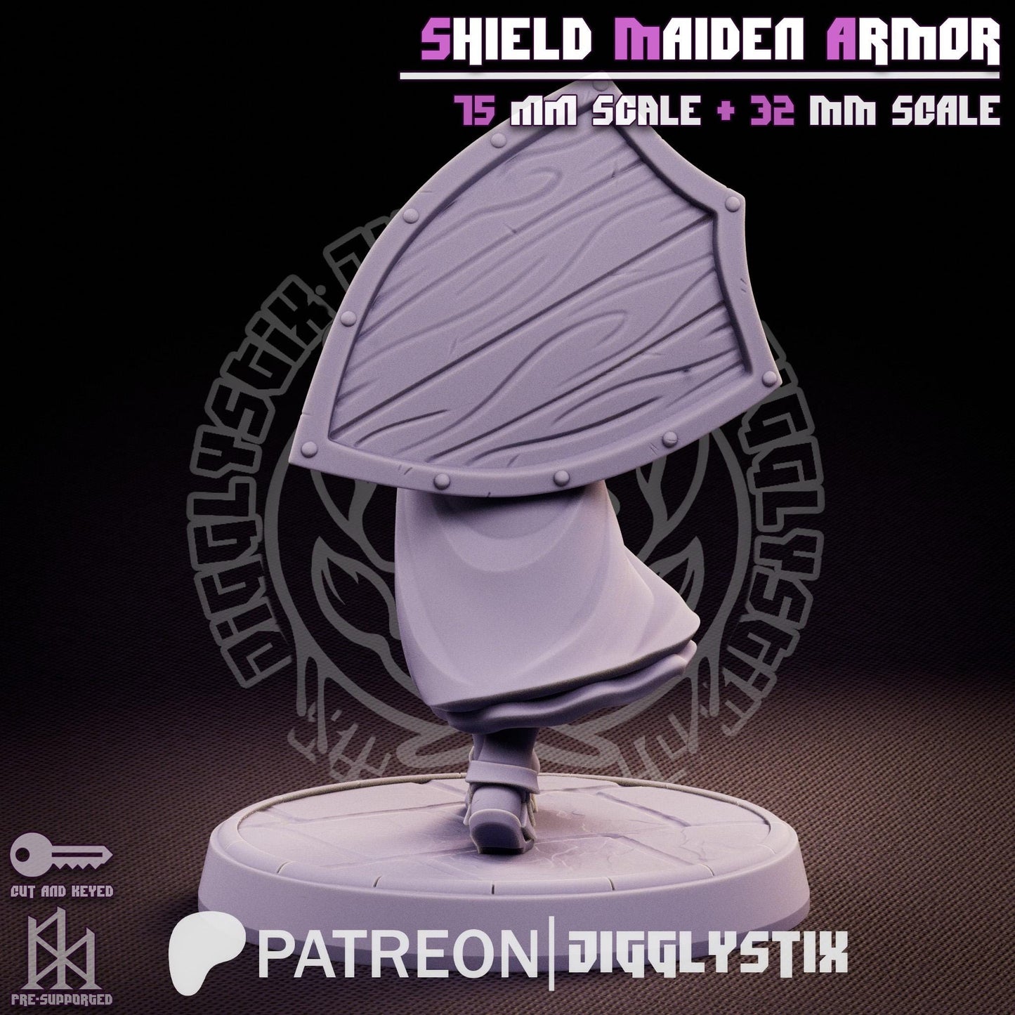 Shield Maiden Impractical Armor Miniature - by Jigglystix