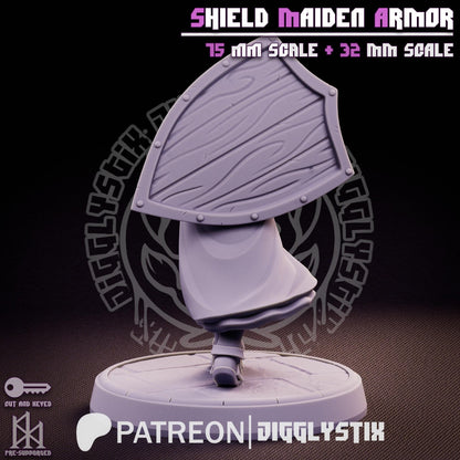 Shield Maiden Impractical Armor Miniature - by Jigglystix