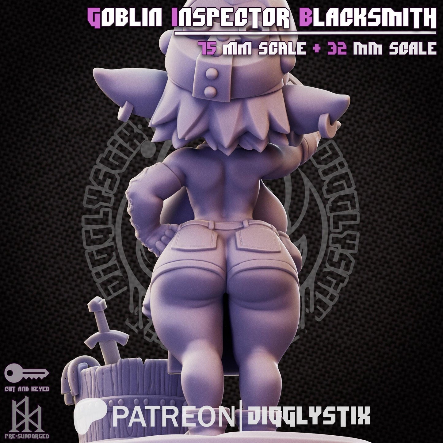 Goblin Inspector Blacksmith Miniature - by Jigglystix