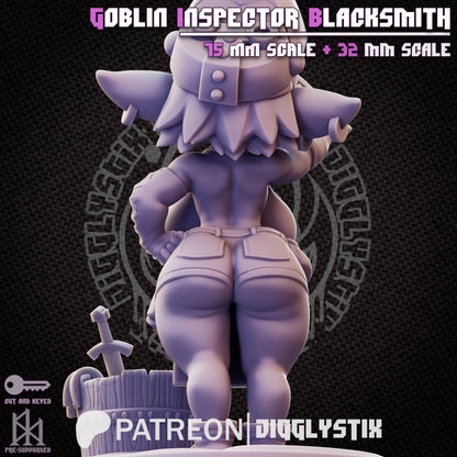 Goblin Inspector Blacksmith Miniature - by Jigglystix