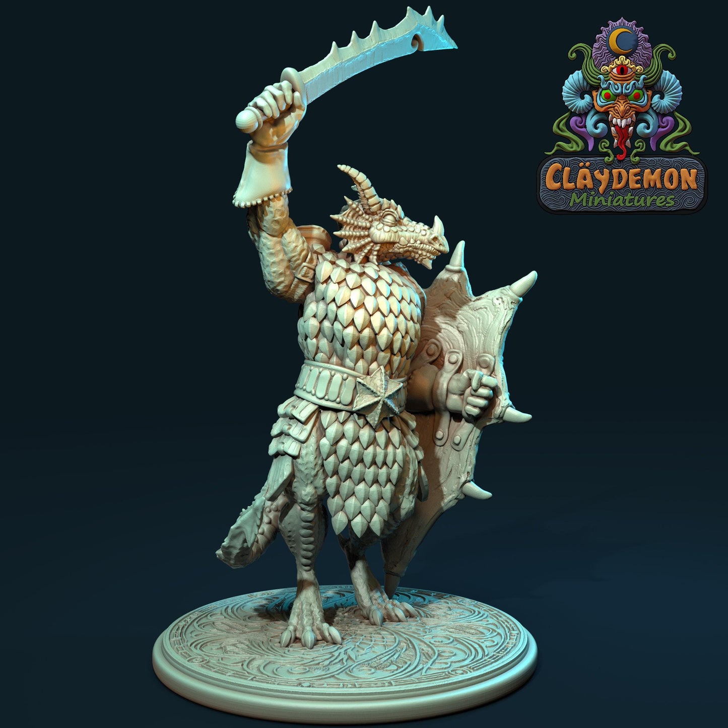 Kozokh the Dragonkin Miniature - by Claydemon Miniatures
