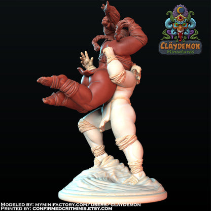 The Wrestlers Women Miniature - by Claydemon Miniatures