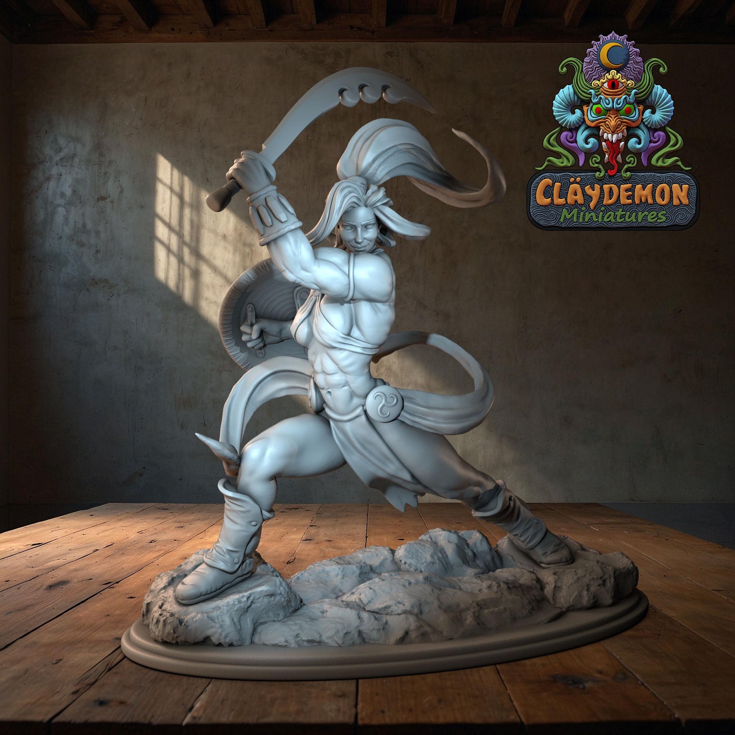 Verrana the Warrior Woman Miniature - by Claydemon Miniatures