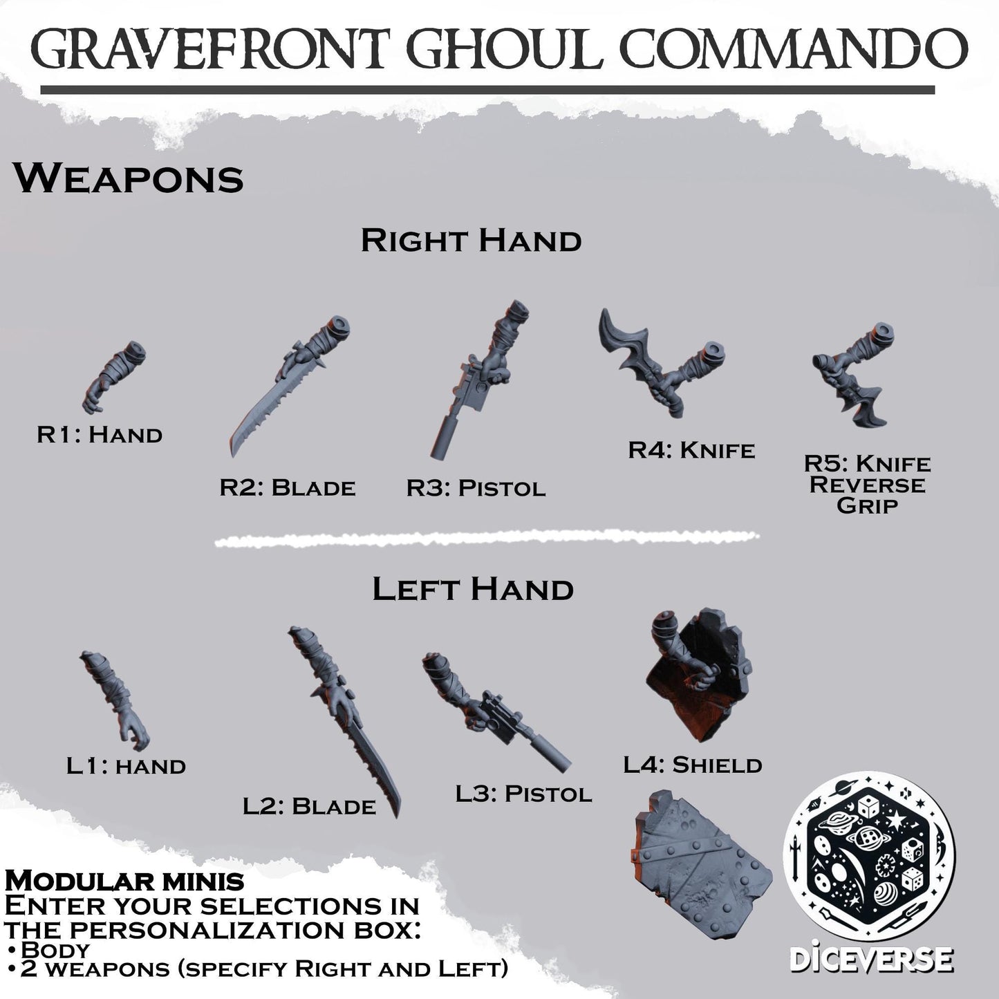 Gravefront Ghoul Commando Modular Miniatures - Diceverse
