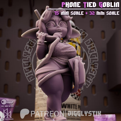 Phone Tied Goblin Miniature - by Jigglystix