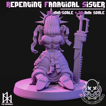 Repenting Fanatical Sister Miniature - by Jigglystix