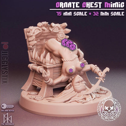 Ornate Chest Mimic Miniature - by Jigglystix