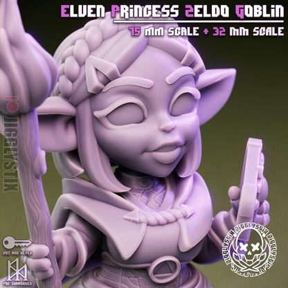 Elven Princess Zeldo Goblin Miniature - by Jigglystix