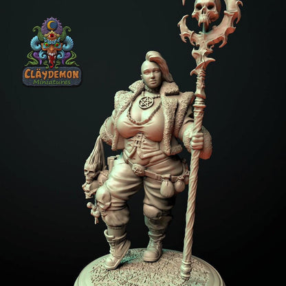 Berilla the Necromancer Woman Miniature - by Claydemon Miniatures