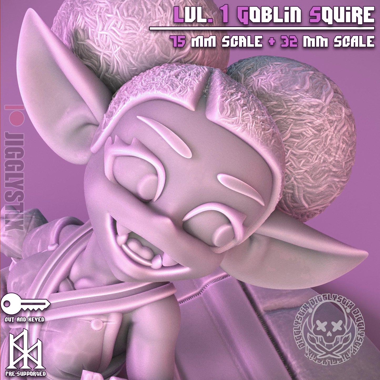 Lvl 1 Goblin Squire Miniature - by Jigglystix