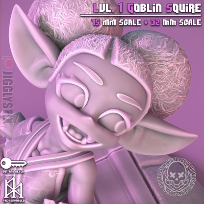 Lvl 1 Goblin Squire Miniature - by Jigglystix