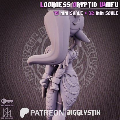 Lochness Cryptid Waifu Miniature - by Jigglystix