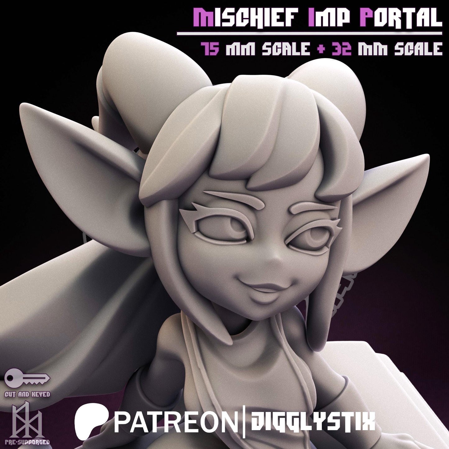 Mischief Imp Portal Miniature - by Jigglystix