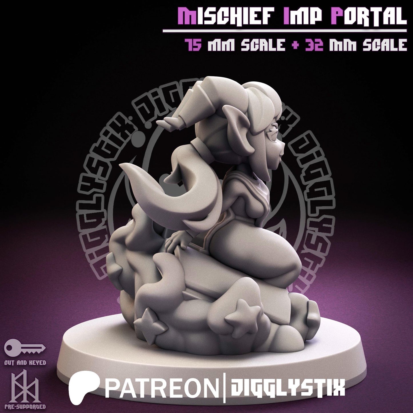 Mischief Imp Portal Miniature - by Jigglystix
