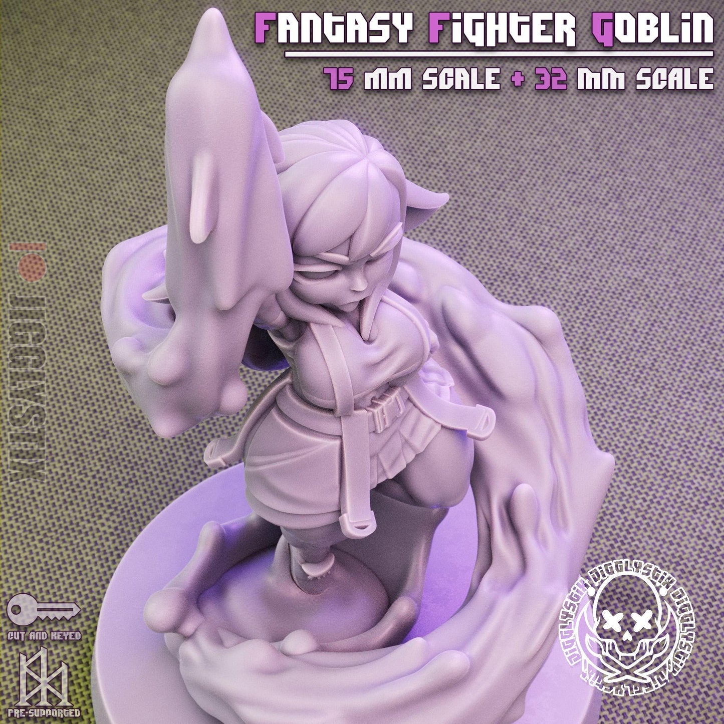 Fantasy Fighter Goblin Miniature - by Jigglystix