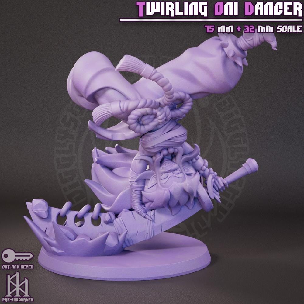 Twirling Oni Dancer Miniature - by Jigglystix