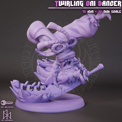 Twirling Oni Dancer Miniature - by Jigglystix