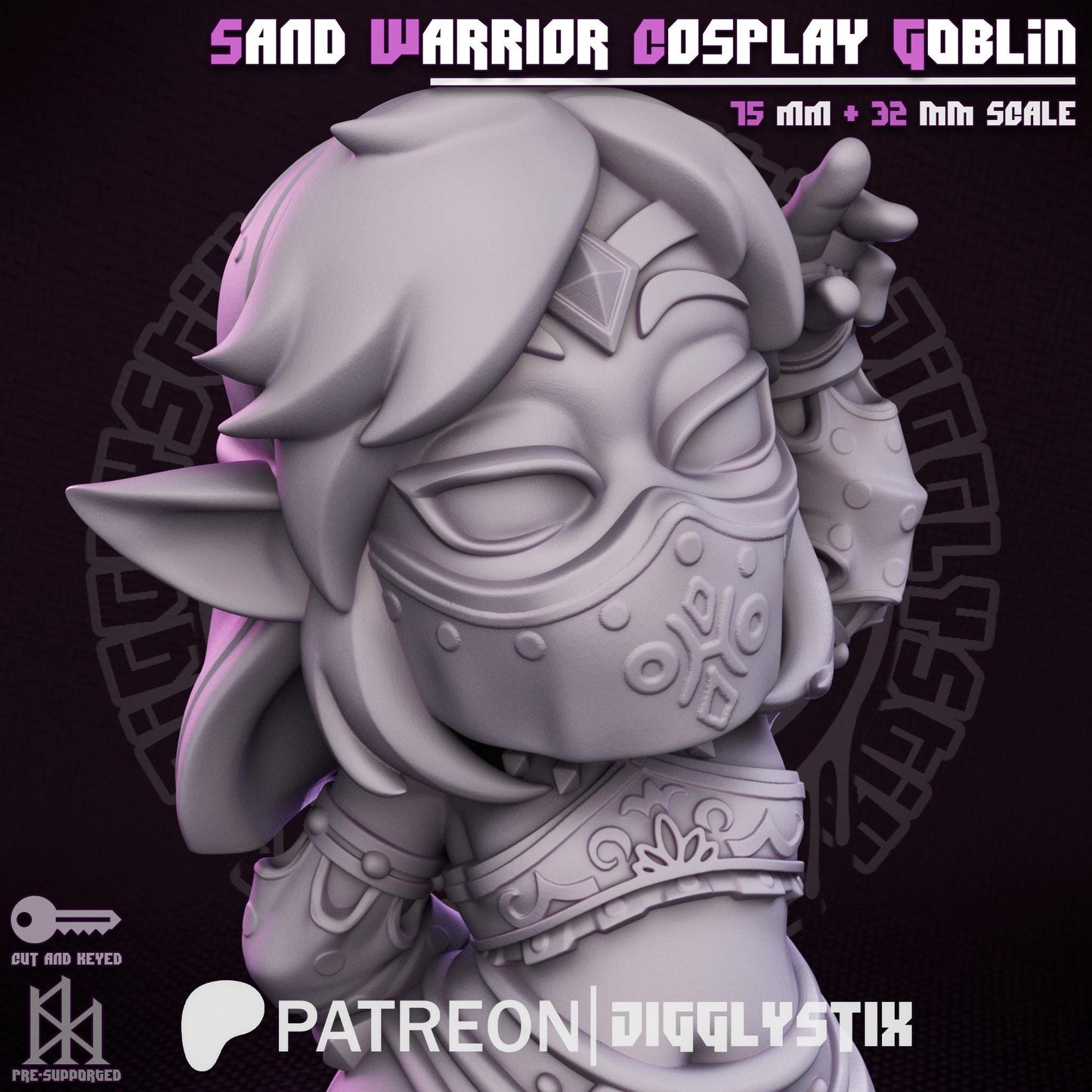 Sand Warrior Cosplay Goblin Miniature - by Jigglystix