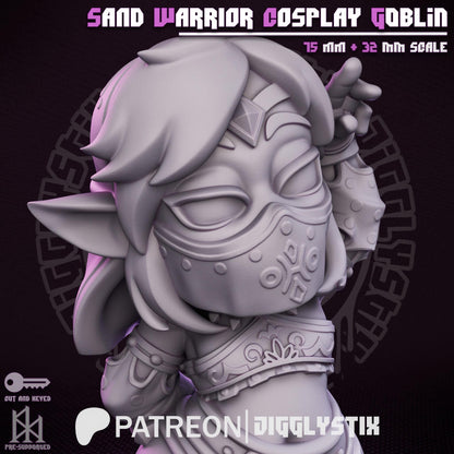 Sand Warrior Cosplay Goblin Miniature - by Jigglystix