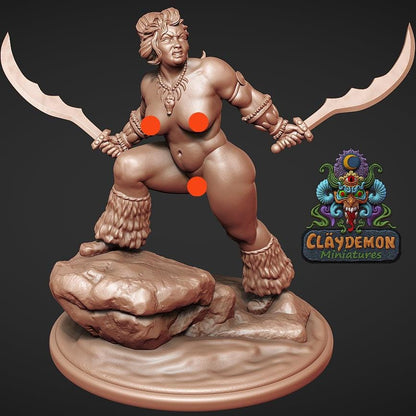 Banca the Warrior Woman Miniature - by Claydemon Miniatures