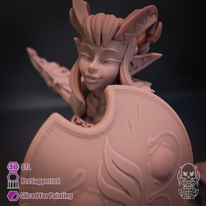 Fire Dancer Tiefling Miniature - by Jigglystix