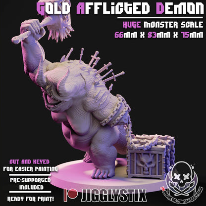 Gold Afflicted Demon Miniature - by Jigglystix