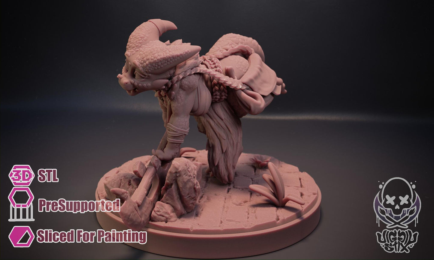Crazed Ramshackle Kobold Miniature - by Jigglystix