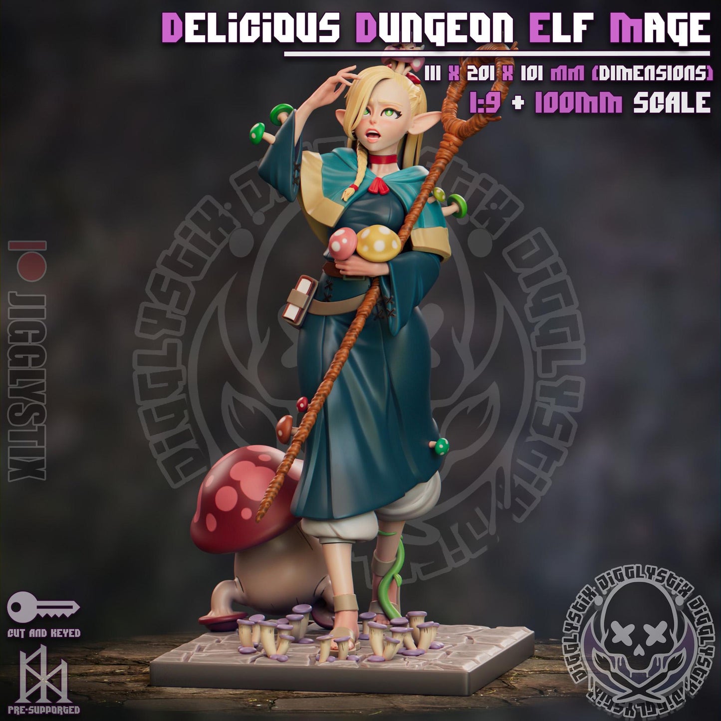 Delicious Dungeon Elf Mage Miniature - by Jigglystix