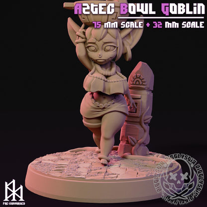 Aztec Bowl Goblin Miniature - by Jigglystix