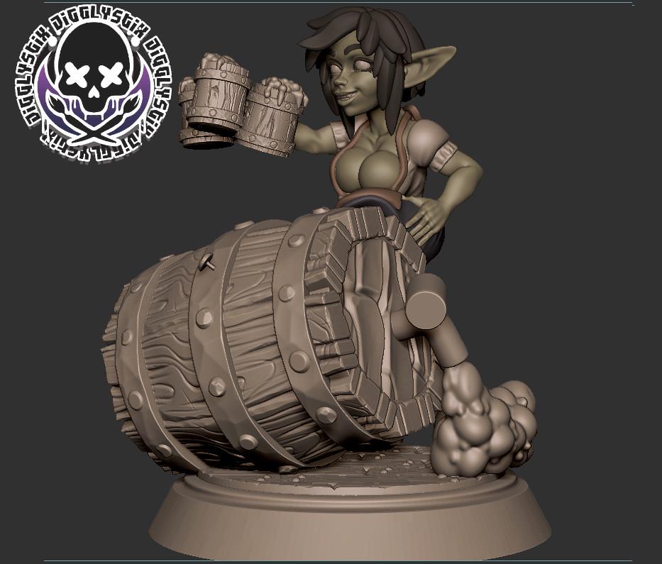 Goblin Bar Maid Miniature - by Jigglystix