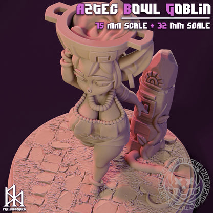 Aztec Bowl Goblin Miniature - by Jigglystix