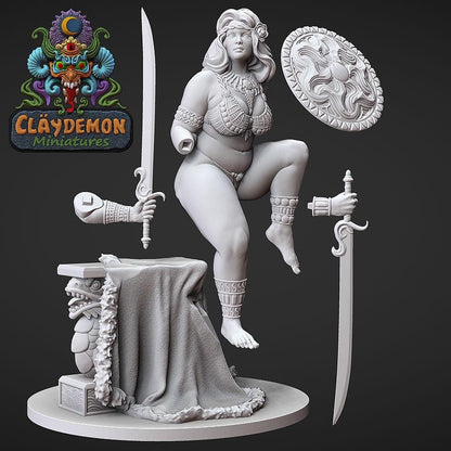Daphne the Warrior Woman Miniature - by Claydemon Miniatures