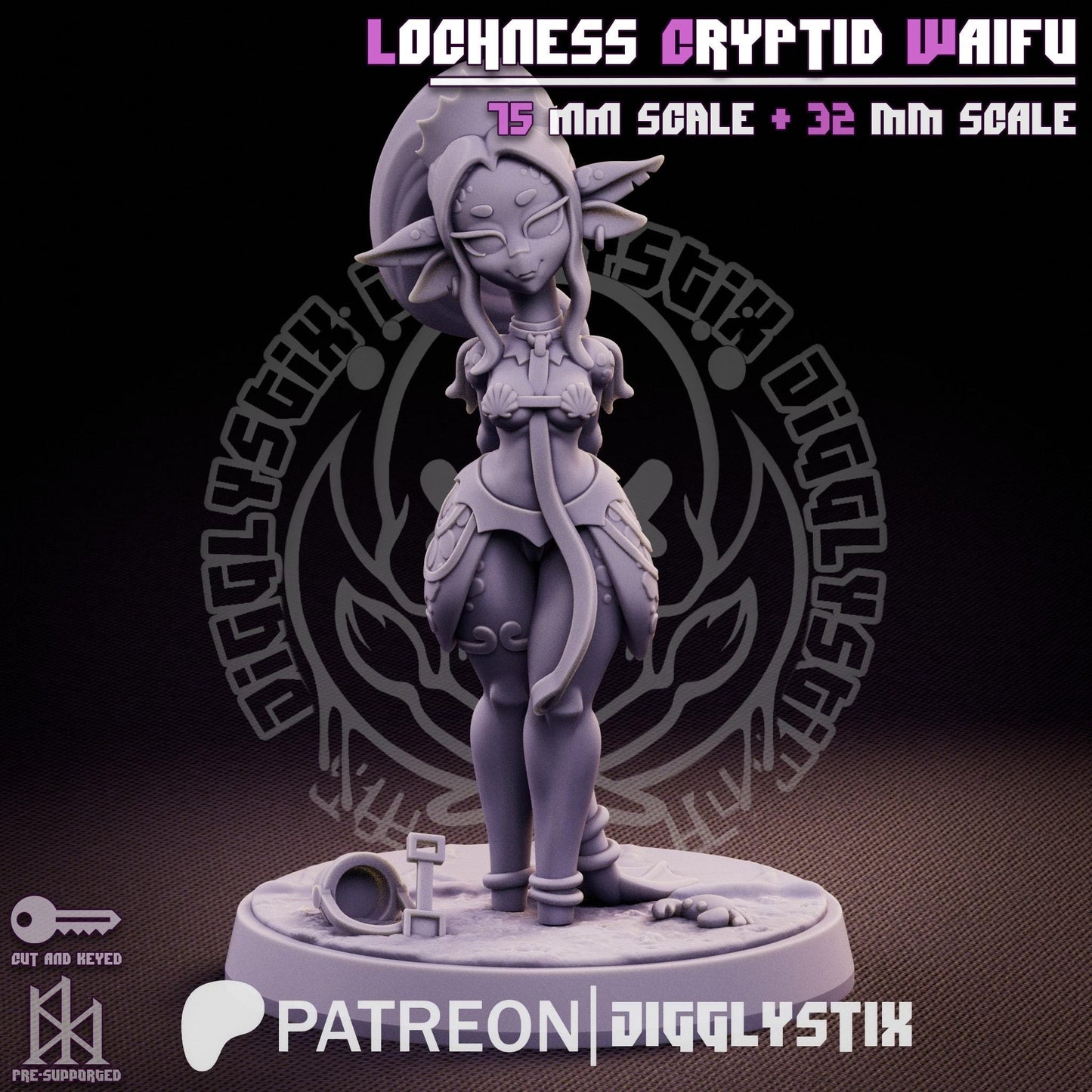 Lochness Cryptid Waifu Miniature - by Jigglystix